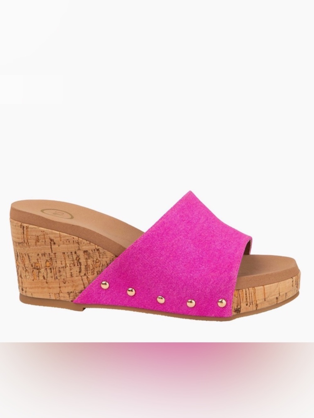 Colombia Comfort BLAIR Hot Pink Denim Cork Sandal Wedges